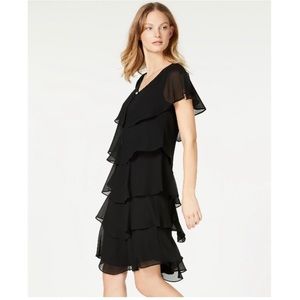 Patra layered black dress
